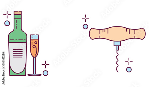 Set of vector icons of winegrowers with white background