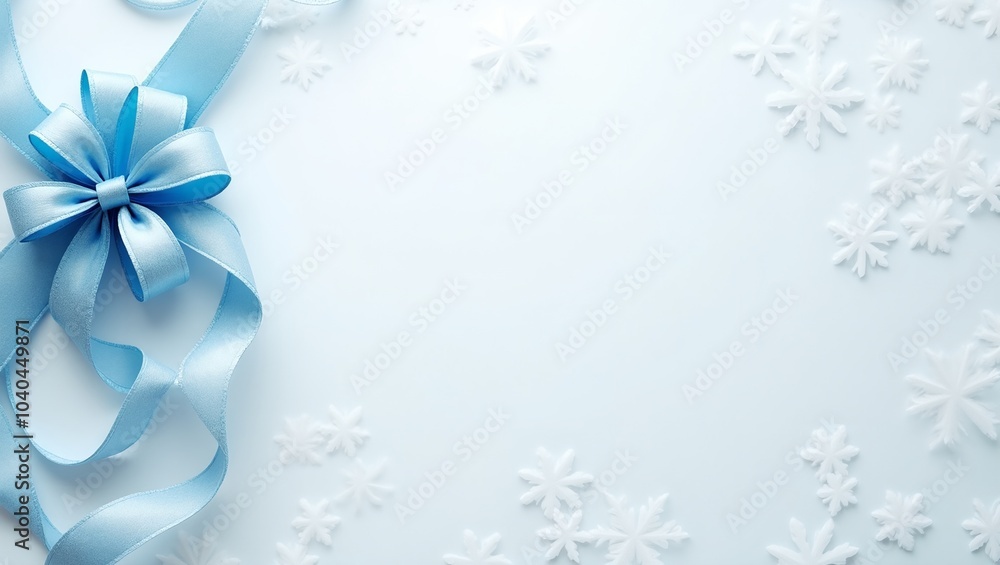 Icy blue ribbon on snowy background Icy blue ribbon on snowy background