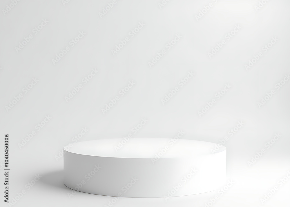 White podium on a clean white background with minimalist styling suitable for product presentations and marketing materials. White podium on a clean white background with minimalist styling suitable for product presentations and marketing materials.