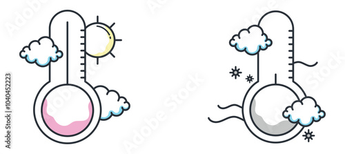 weather vector icon set with white background