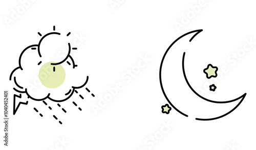 weather vector icon set with white background