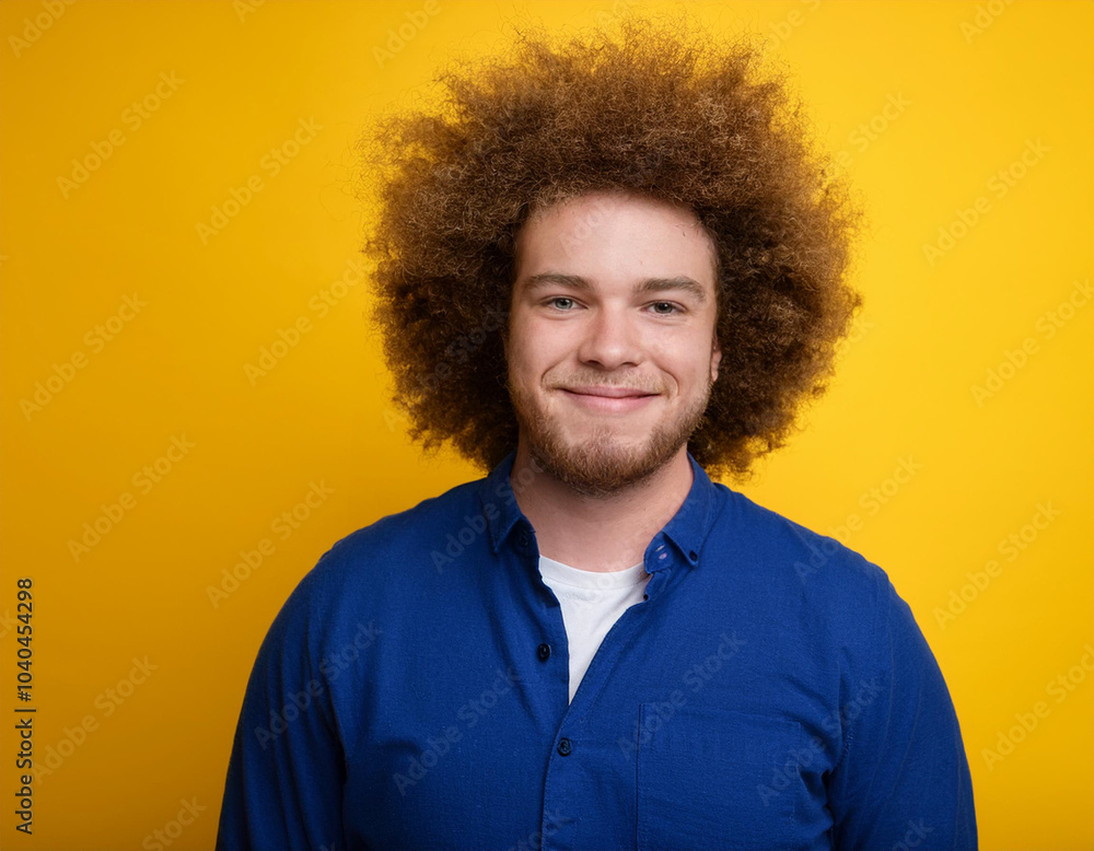 Portrait of Young Handsome Man Happily Smiling Against Yellow Studio Background Portrait of Young Handsome Man Happily Smiling Against Yellow Studio Background