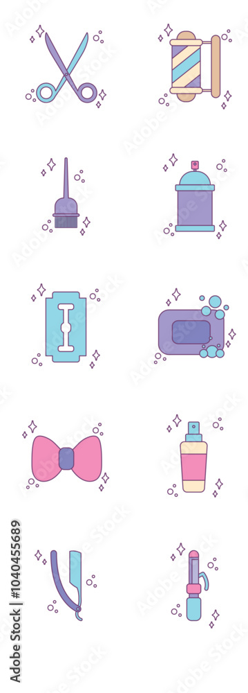 beauty vector icon set with white background