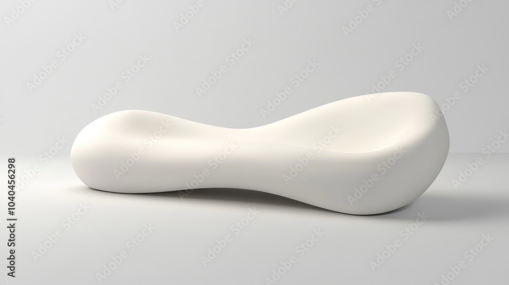 A minimalist white sculpture on a neutral background, showcasing curves and modern design for creative projects. A minimalist white sculpture on a neutral background, showcasing curves and modern design for creative projects.