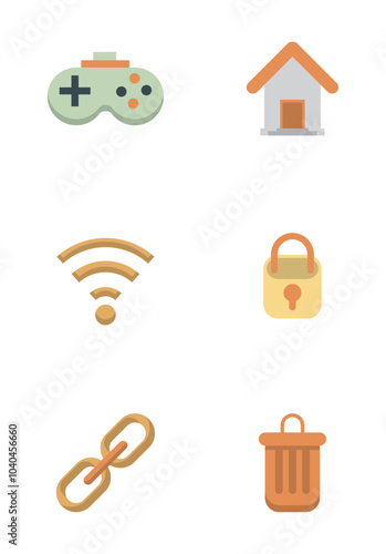 Set of telecommunications vector icons with a white background