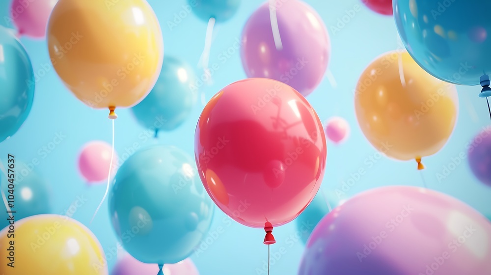 A vibrant flat-style birthday scene featuring colorful balloons floating against a cheerful background, emphasizing the festive atmosphere. A vibrant flat-style birthday scene featuring colorful balloons floating against a cheerful background, emphasizing the festive atmosphere.