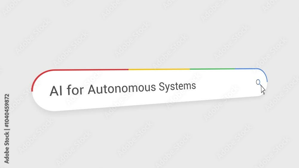 Typing AI for Autonomous Systems in Search Bar Animation | Close-Up Search Engine Interface | Web Search for AI for Autonomous Systems | Internet Browsing, Technology Typing AI for Autonomous Systems in Search Bar Animation | Close-Up Search Engine Interface | Web Search for AI for Autonomous Systems | Internet Browsing, Technology