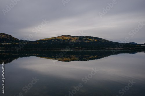 Tranquil Summit Lake is next to the busy Seward Highway on the Kenai Peninsula, Alaska.