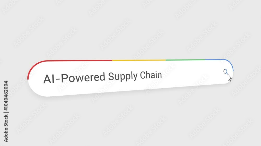 Typing AI-Powered Supply Chain in Search Bar Animation | Close-Up Search Engine Interface | Web Search for AI-Powered Supply Chain | Internet Browsing, Technology Typing AI-Powered Supply Chain in Search Bar Animation | Close-Up Search Engine Interface | Web Search for AI-Powered Supply Chain | Internet Browsing, Technology