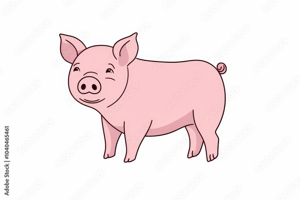 Minimalist drawing of a piggy bank on a white background, isolated for clear focus Minimalist drawing of a piggy bank on a white background, isolated for clear focus