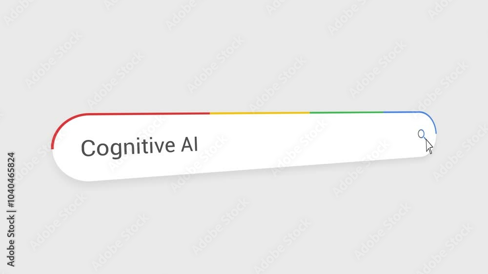 Typing Cognitive AI in Search Bar Animation | Close-Up Search Engine Interface | Web Search for Cognitive AI | Internet Browsing, Technology, and Digital Marketing Animation Video