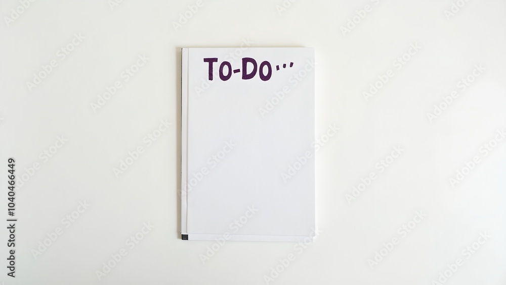 Clean white desk with bold To Do on empty notepad for organizing tasks Clean white desk with bold To Do on empty notepad for organizing tasks