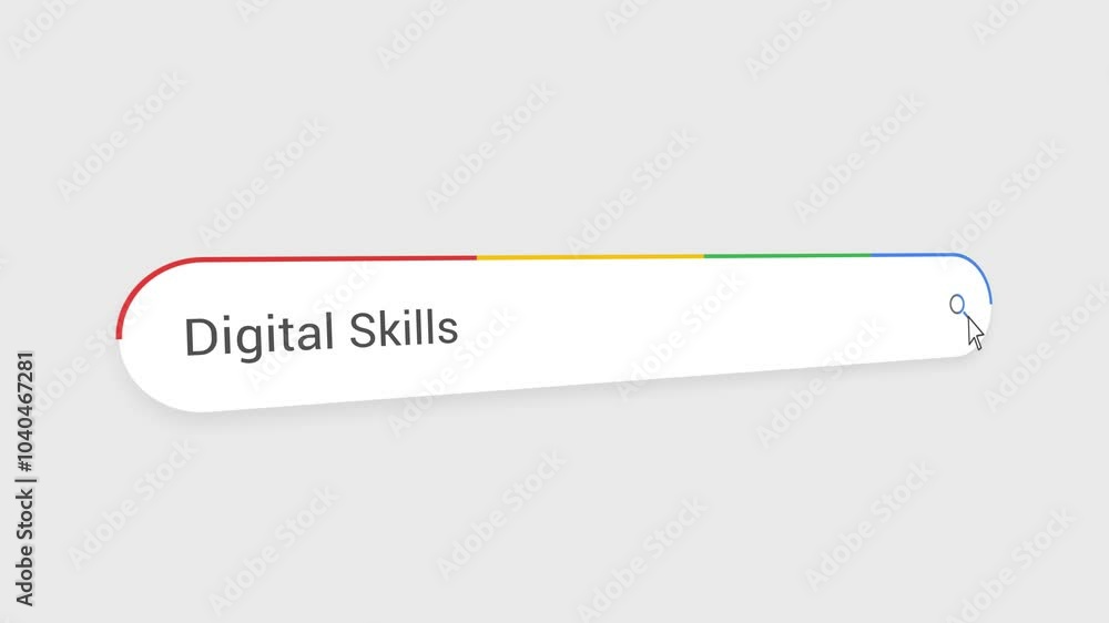 Typing Digital Skills in Search Bar Animation | Close-Up Search Engine Interface | Web Search for Digital Skills | Internet Browsing, Technology, and Digital Marketing Animation Video Typing Digital Skills in Search Bar Animation | Close-Up Search Engine Interface | Web Search for Digital Skills | Internet Browsing, Technology, and Digital Marketing Animation Video