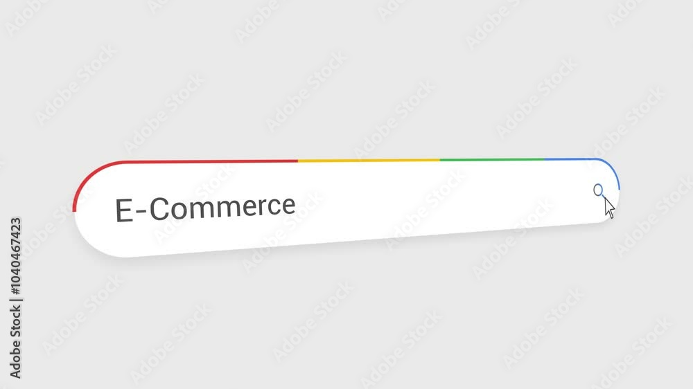 Typing E-Commerce in Search Bar Animation | Close-Up Search Engine Interface | Web Search for E-Commerce | Internet Browsing, Technology, and Digital Marketing Animation Video Typing E-Commerce in Search Bar Animation | Close-Up Search Engine Interface | Web Search for E-Commerce | Internet Browsing, Technology, and Digital Marketing Animation Video