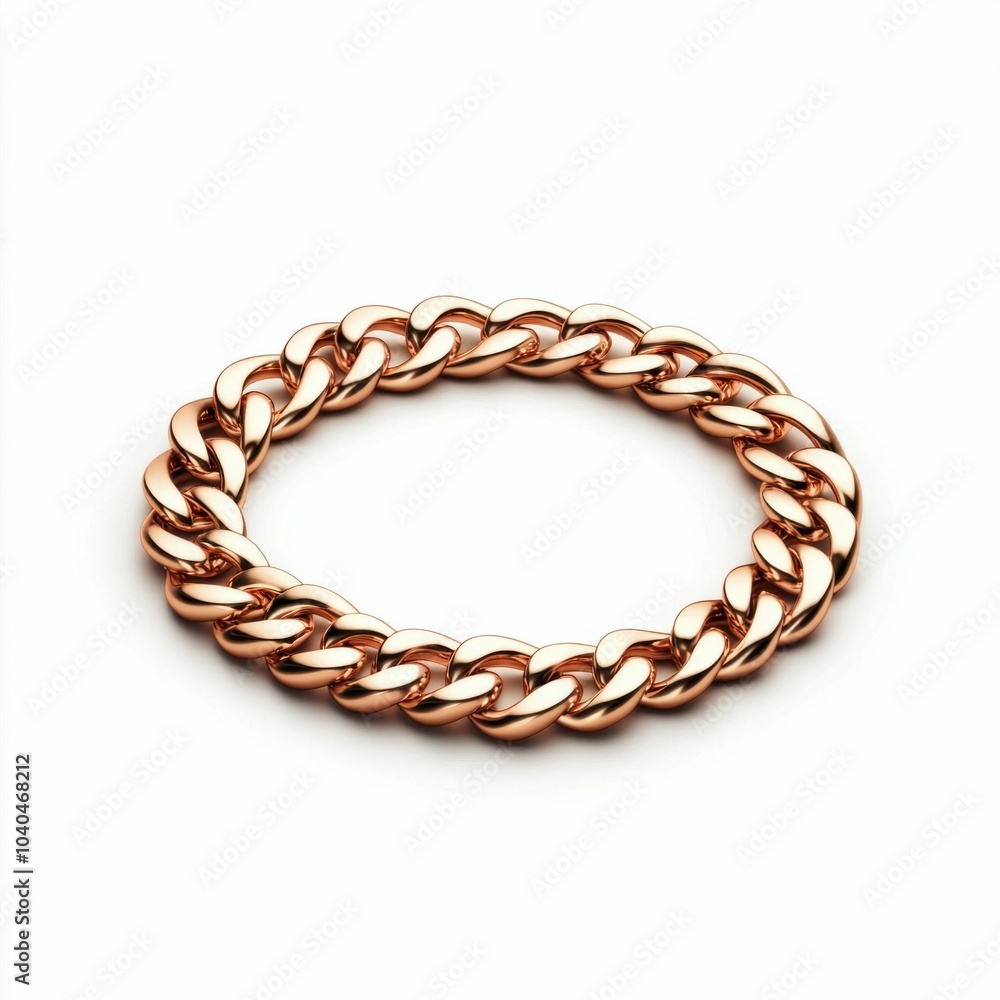 Obraz premium Gold Bracelet Chain Isolated on White Background