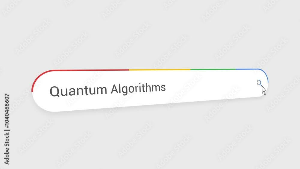 Typing Quantum Algorithms in Search Bar Animation | Close-Up Search Engine Interface | Web Search for Quantum Algorithms | Internet Browsing, Technology, and Digital Marketing Animation Video Typing Quantum Algorithms in Search Bar Animation | Close-Up Search Engine Interface | Web Search for Quantum Algorithms | Internet Browsing, Technology, and Digital Marketing Animation Video