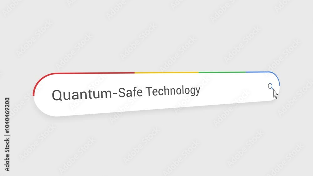 Typing Quantum-Safe Technology in Search Bar Animation | Close-Up Search Engine Interface | Web Search for Quantum-Safe Technology | Internet Browsing, Technology Typing Quantum-Safe Technology in Search Bar Animation | Close-Up Search Engine Interface | Web Search for Quantum-Safe Technology | Internet Browsing, Technology