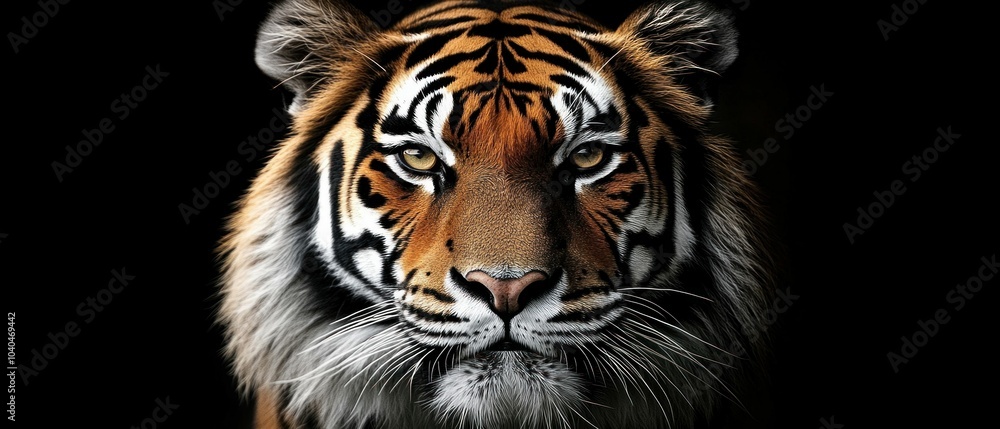 Fototapeta premium Majestic Tiger in Profile on Dark Background