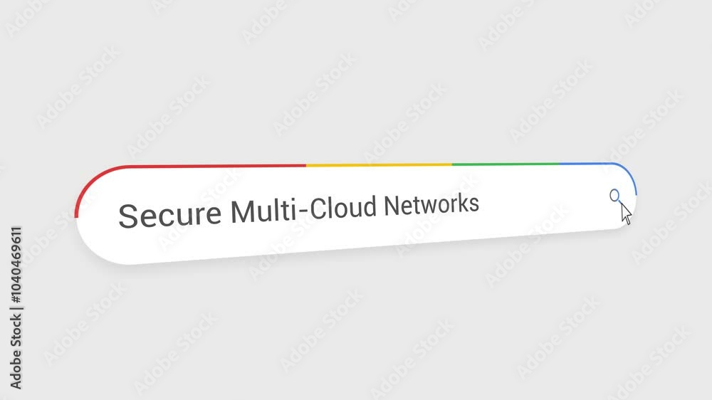 Typing Secure Multi-Cloud Networks in Search Bar Animation | Close-Up Search Engine Interface | Web Search for Secure Multi-Cloud Networks | Internet Browsing, Technology Typing Secure Multi-Cloud Networks in Search Bar Animation | Close-Up Search Engine Interface | Web Search for Secure Multi-Cloud Networks | Internet Browsing, Technology