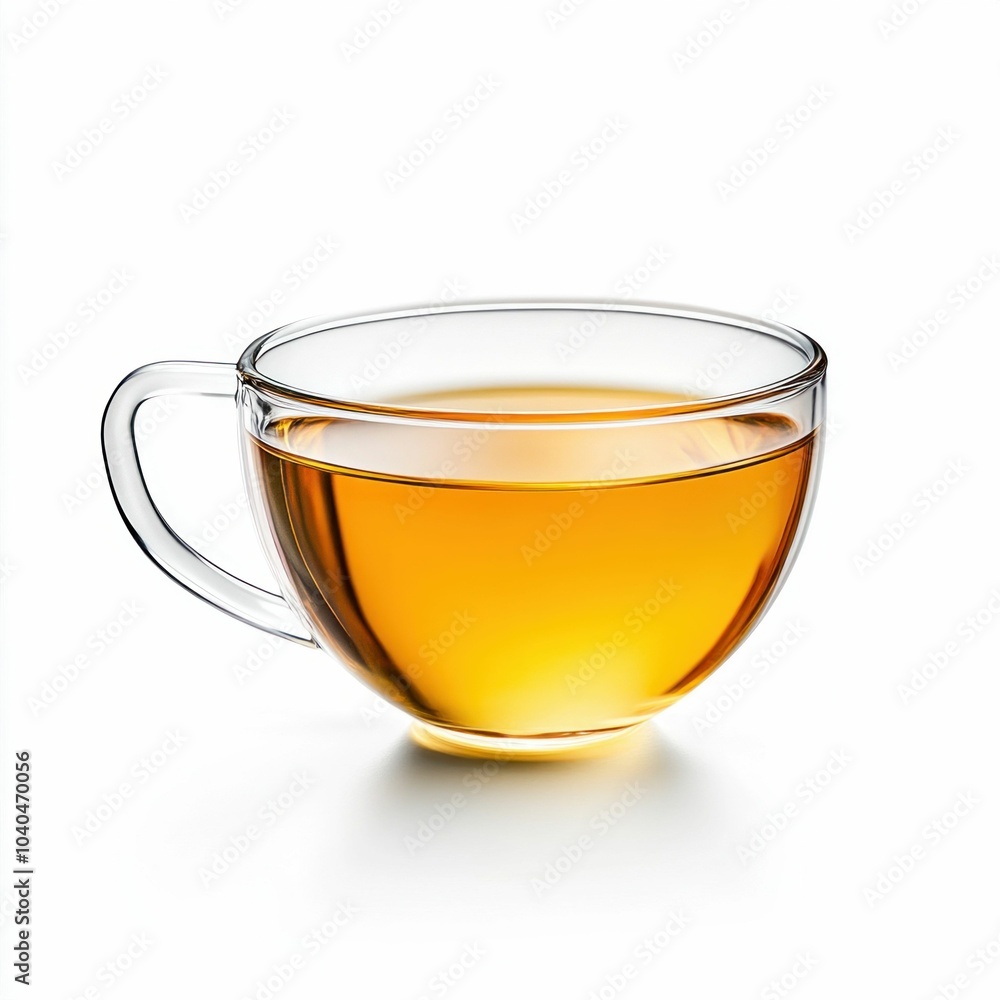 Glass Cup of Tea Isolated on White Background Glass Cup of Tea Isolated on White Background