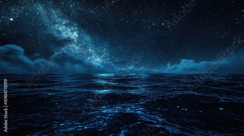 Night Sky Over Ocean