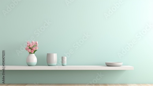 Pale green background for a soothing atmosphere, enhancing image elements with serenity