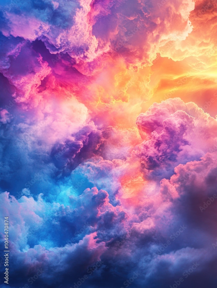 Fototapeta premium Cloudy Sky with Plane