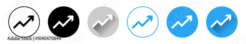 Aufwärtstrend Steigung Diagramm vektor Symbol in verschiedenen Varianten schwarz blau