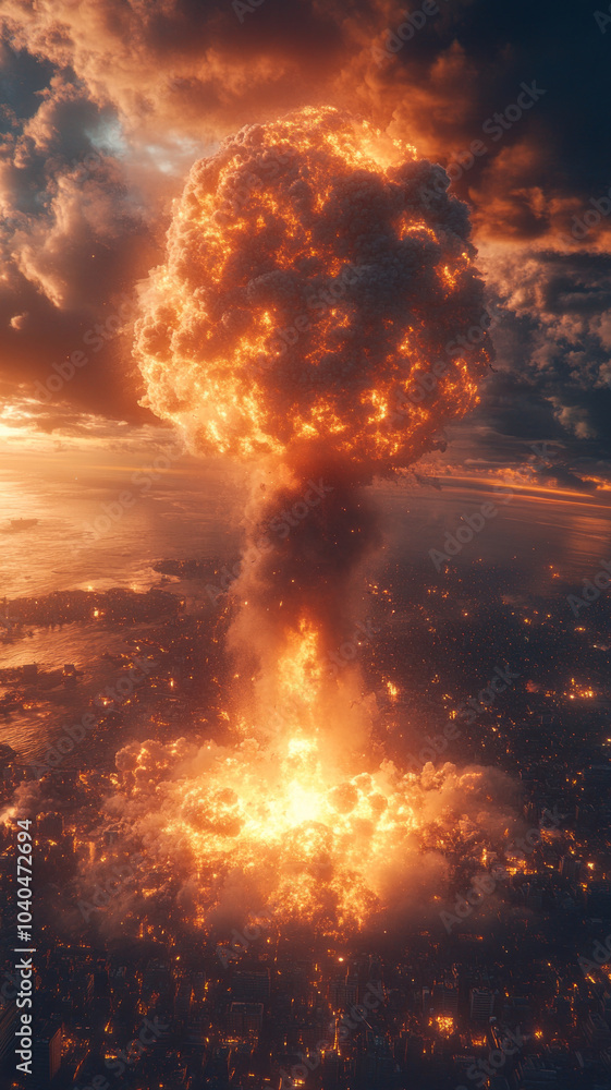 custom made wallpaper toronto digitalatomic bomb explosion. Ultra Photorealistic. High quality. High definition.