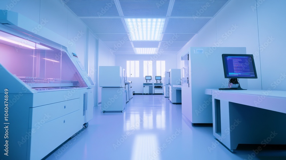 Modern laboratory interior featuring advanced equipment and a clean environment, ideal for scientific research and innovation. Modern laboratory interior featuring advanced equipment and a clean environment, ideal for scientific research and innovation.