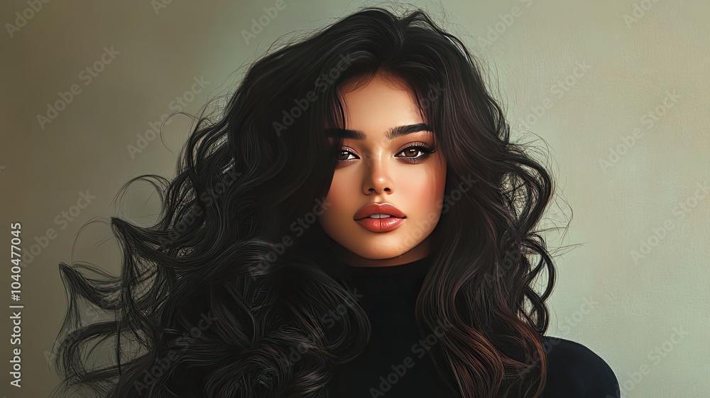 A woman with long, flowing, voluminous curls, styled effortlessly to enhance natural beauty and elegance. A woman with long, flowing, voluminous curls, styled effortlessly to enhance natural beauty and elegance.