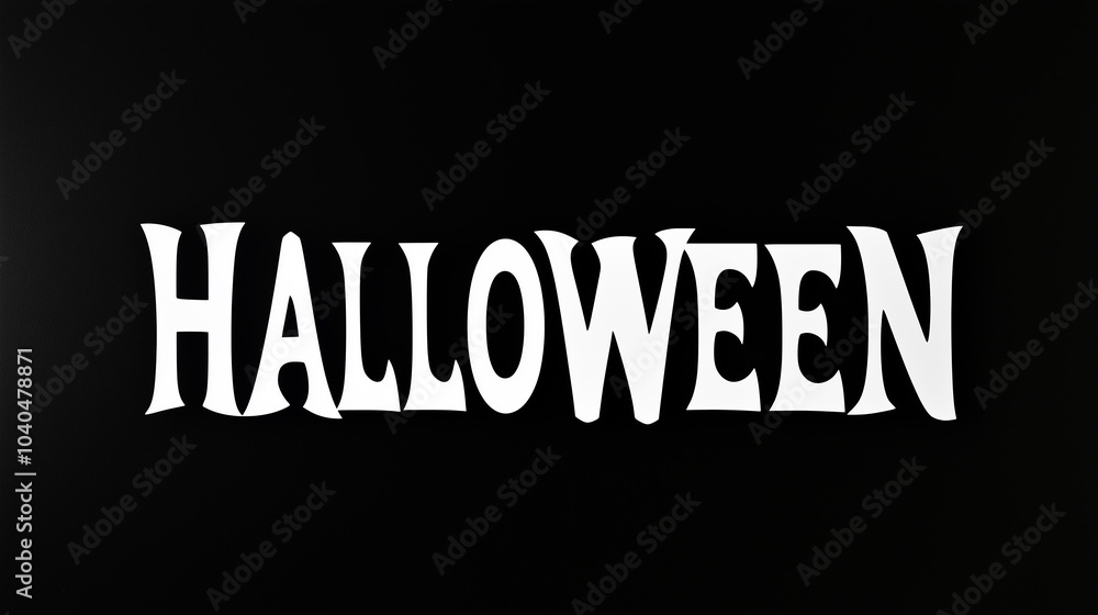 Obraz premium Black and white banner with copy space, featuring the text Halloween