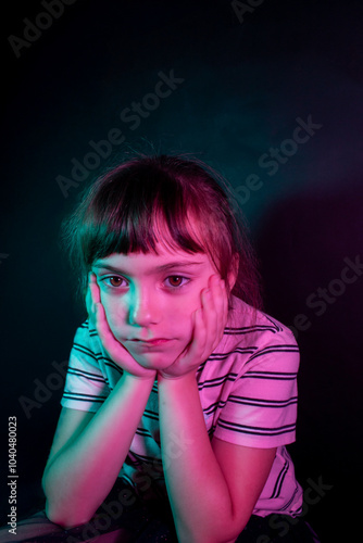 portrait of a sad child