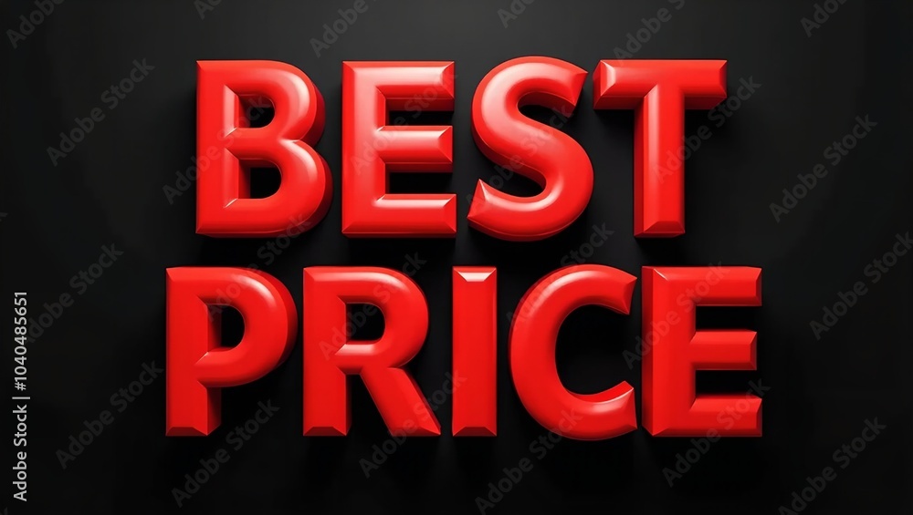 Bold 3D red BEST PRICE on black background Bold 3D red BEST PRICE on black background