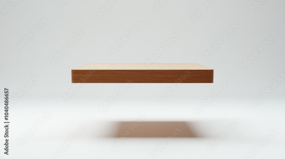 A Floating Wooden Platform Against a White Background A Floating Wooden Platform Against a White Background