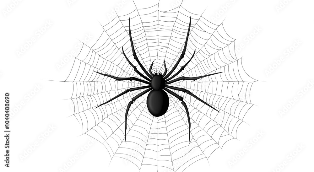 Obraz premium Spider web on transparent background, Ai