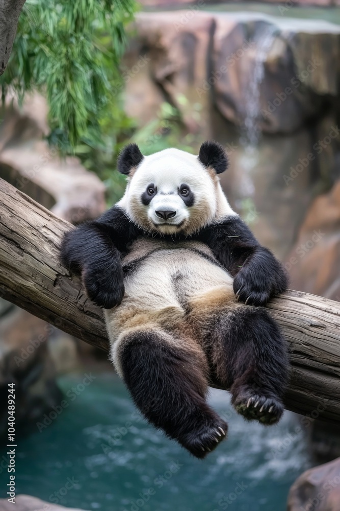 Portrait of sweet giant panda bear Portrait of sweet giant panda bear