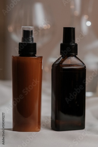 Cosmetic Bottle Mockup on Light Background photo