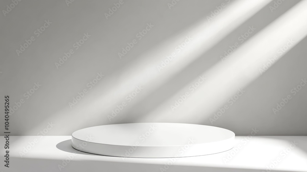 Minimalist display stand with soft lighting for product showcases and photography Minimalist display stand with soft lighting for product showcases and photography