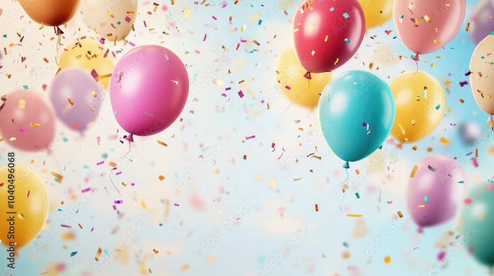 Celebration balloons and festive confetti a vibrant display of joy and happiness for any occasion Celebration balloons and festive confetti a vibrant display of joy and happiness for any occasion