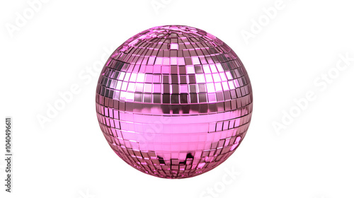 Pink disco ball transparent background