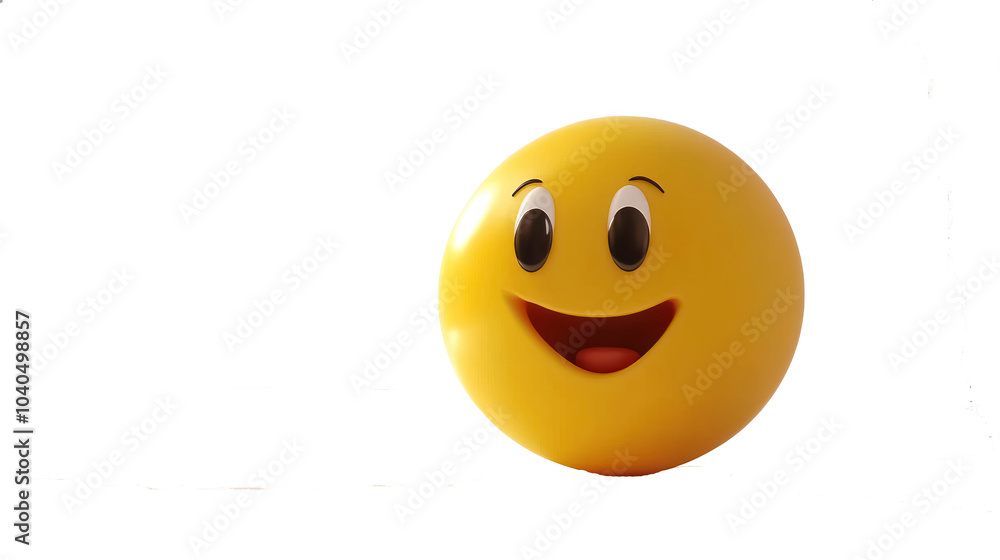 Happy Yellow Emoji Face Isolated on Black Background Happy Yellow Emoji Face Isolated on Black Background
