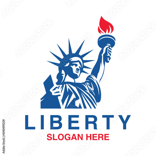 Liberty Statue logo design symbol vector illustration
