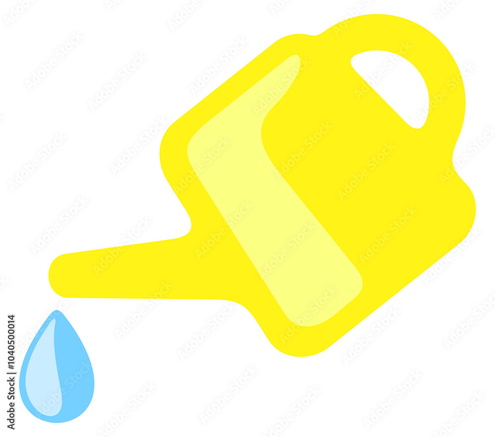 Watering can pours water on ground. Agriculture, garden, tools and irrigation, illustration Watering can pours water on ground. Agriculture, garden, tools and irrigation, illustration