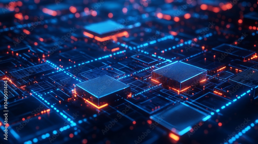 A 3D rendering of a blockchain ledger with glowing blocks of data connected by bright blue lines, without people, without brand logo, without text A 3D rendering of a blockchain ledger with glowing blocks of data connected by bright blue lines, without people, without brand logo, without text