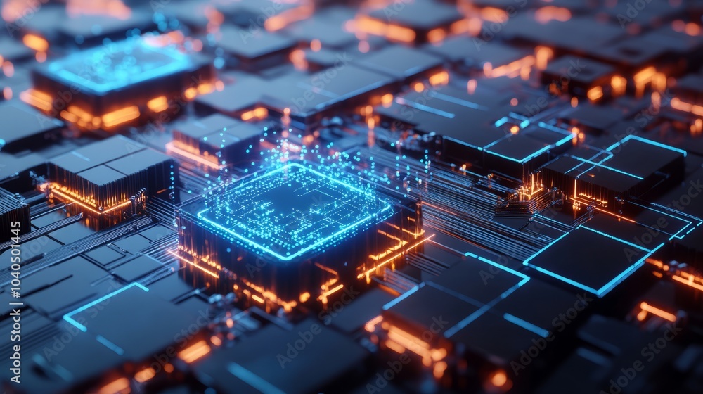 A 3D rendering of a blockchain ledger with glowing blocks of data connected by bright blue lines, without people, without brand logo, without text A 3D rendering of a blockchain ledger with glowing blocks of data connected by bright blue lines, without people, without brand logo, without text