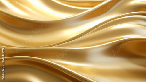 Wavy Flowing Patterns with Metallic Texture in Gold Hues for a Luxurious Reflective Surface Effect