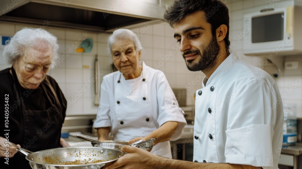 Professional Chefs Collaborating in a Restaurant Kitchen for Culinary Excellence. Generative ai Professional Chefs Collaborating in a Restaurant Kitchen for Culinary Excellence. Generative ai