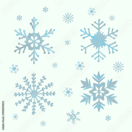 Winter snowflakes Christmas illustrations