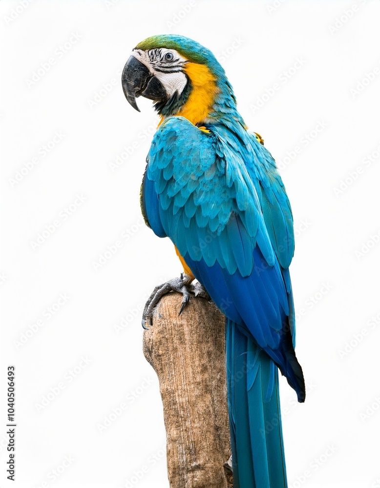 Fototapeta premium ルリコンゴウインコ（blue and yellow macaw on white background） 
